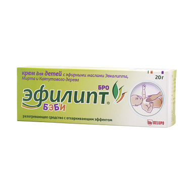 Купить Эфилипт Бро Бэби 20 г крем разогревающий детский