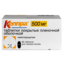 Купить: Кеппра 500 мг 60 шт таблетки покрытые пленочной оболочкой