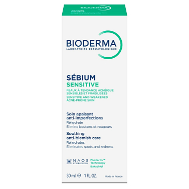 Купить Bioderma Sebium Sensitive 30 мл крем увлажняющий успокаивающий для проблемной кожи лица