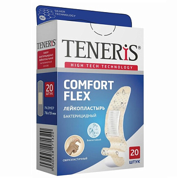 Купить Teneris Comfort Flex 20 шт пластырь бактерицидный с ионами серебра на полимерной основе