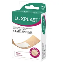 Купить: Luxplast 72 мм х19 мм 20 шт пластырь бактерицидный на тканой основе стандартные