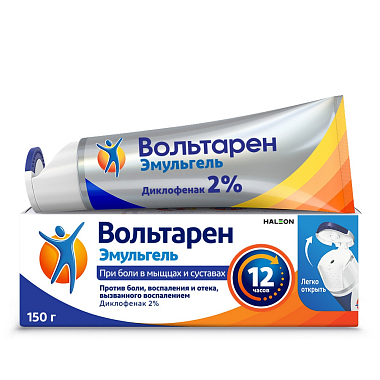 Купить Вольтарен Эмульгель 2 % 150 г гель для наружного применения крышка с откидным верхом