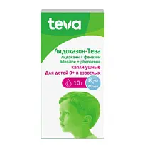 Купить: Лидоказон-Тева 10 мг/г + 40 мг/г 10 г капли ушные флакон