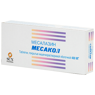 Купить Месакол 400 мг 50 шт таблетки кишечнорастворимые покрытые пленочной оболочкой