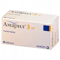Купить: Амарил 3 мг 90 шт таблетки