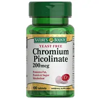 Купить: Nature's Bounty Бездрожжевой пиколинат хрома 100 шт таблетки