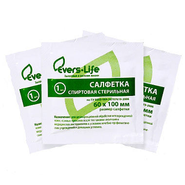 Купить Evers Live 60 мм x 100 мм 1 шт спиртовые салфетки