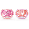 Купить Philips Avent Ultra Air Desing SCF345/22 2 шт соска-пустышка силиконовая ортодонтическая 6-18 мес для девочек