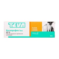 Купить: Кетопрофен-Тева 2,5% 50 г гель для наружного применения