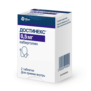 Купить Достинекс 0,5 мг 2 шт таблетки