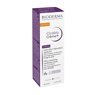 Купить Bioderma Cicabio Creme+ SPF 50+ 40 мл крем восстанавливающий и успокаивающий