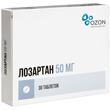 Купить Лозартан 50 мг 30 шт таблетки покрытые пленочной оболочкой