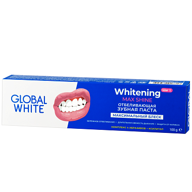 Купить Global White Whitening Max Shine 100 мл паста зубная отбеливающая максимальный блеск