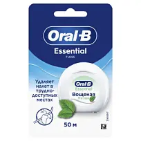 Купить: Oral-B Essential Floss 50 м зубная нить вощеная мятный вкус