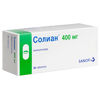 Купить Солиан 400 мг 30 шт таблетки покрытые пленочной оболочкой