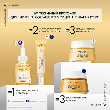 Купить Vichy Neovadiol  30 мл антивозрастная сыворотка для лица с ниацинамидом и витамином С 5 действий