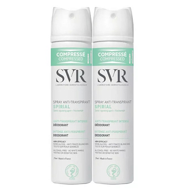 Купить SVR Spirial Spray Anti-transpirant 75 мл 2 шт спрей-антиперспирант растительный
