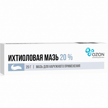 Купить Ихтиоловая мазь 20% 25 г для наружного применения