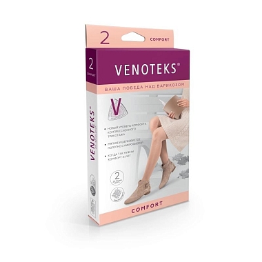 Купить Venoteks гольфы компрессионные размер XL Артикул 2С102 чёрные микрофибра