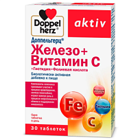 Купить: Доппельгерц Железо + Витамин С + Гистидин + Фолиевая Кислота 30 шт таблетки