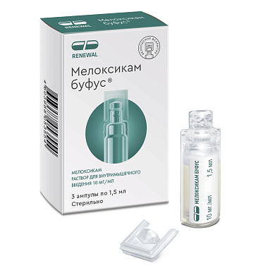 Купить Мелоксикам буфус Реневал 10 мг/мл 1,5 мл 3 шт раствор для внутримышечного введения