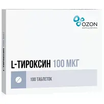 Купить: Л-Тироксин 100 мкг 100 шт таблетки