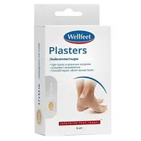 Купить: Wellfeet 3,7 см x 5,5 см 6 шт пластырь гидроколлоидный от влажных мозолей
