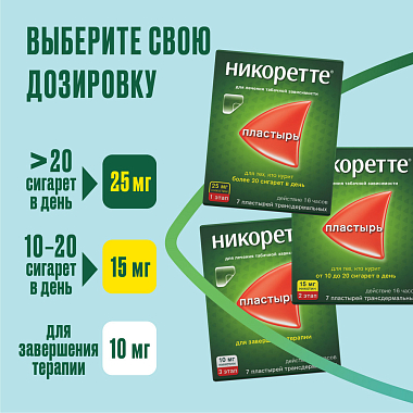 Купить Никоретте 15 мг/16 ч 7 шт пластырь трансдермальный полупрозрачный