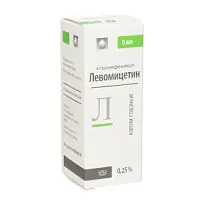 Купить: Левомицетин 0,25 % 5 мл капли глазные