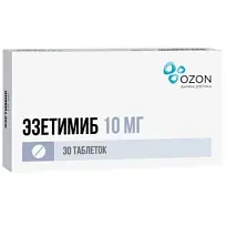 Купить: Эзетимиб 10 мг 30 шт таблетки
