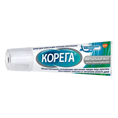 Купить Корега Экстра Сильный 40 г  крем для фиксации зубных протезов нейтральный вкус