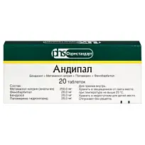 Купить: Андипал 20 шт таблетки