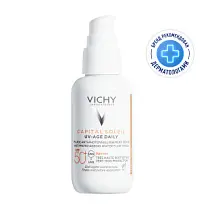 Купить: Vichy Capital Soleil UV-Age Daily 40 мл крем-флюид тонирующий невесомый солнцезащитный  для кожи лица против признаков фотостарения светлый SPF 50+