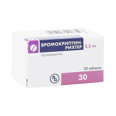 Купить Бромокриптин-Рихтер 2,5 мг 30 шт таблетки