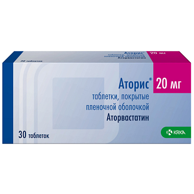 Купить Аторис 20 мг 30 шт таблетки покрытые пленочной оболочкой