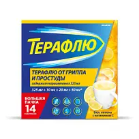 Купить: Терафлю 2 г 14 шт порошок для приготовления раствора для приема внутрь лимон