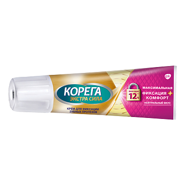 Купить Корега Экстра Сила 40 г крем для фиксации зубных протезов максимальная фиксация + комфорт нейтральный вкус