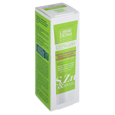Купить Librederm Seracin 75 мл маска для лица маска для жирной кожи себорегулирующая с белой и зеленой глиной 