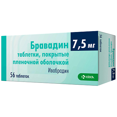 Купить Бравадин 7,5 мг 56 шт таблетки покрытые пленочной оболочкой