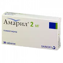 Купить: Амарил 2 мг 30 шт таблетки