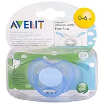 Купить: AVENT пустышка силиконовая фри-флоу 0-6 мес