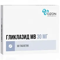 Купить: Гликлазид-МВ 30 мг 60 шт таблетки с модифицированным высвобождением