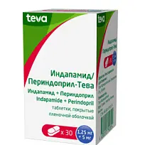 Купить: Периндоприл-Индапамид 1,25 мг + 5 мг 30 шт таблетки покрытые пленочной оболочкой