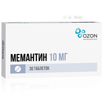 Купить: Мемантин 10 мг 30 шт таблетки покрытые пленочной оболочкой