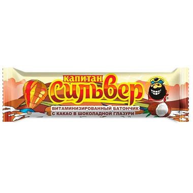 Купить Капитан Сильвер кокос-какао в шоколадной глазури 50 г батончик