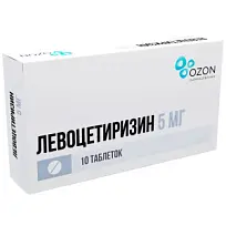 Купить: Левоцетиризин 5 мг 10 шт таблетки покрытые пленочной оболочкой