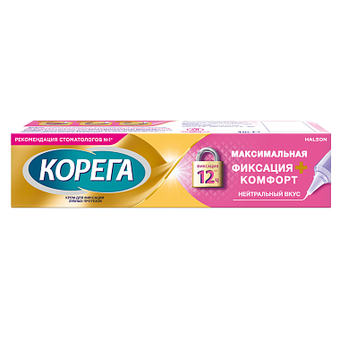 Купить Корега Экстра Сила 40 г крем для фиксации зубных протезов максимальная фиксация + комфорт нейтральный вкус
