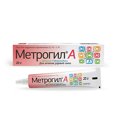 Купить Метрогил А 0,1 % + 1 % 20 г гель для наружного применения