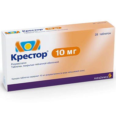 Купить Крестор 10 мг 28 шт таблетки покрытые пленочной оболочкой