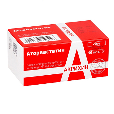 Купить Аторвастатин-Акрихин таб ппо 20мг №90
